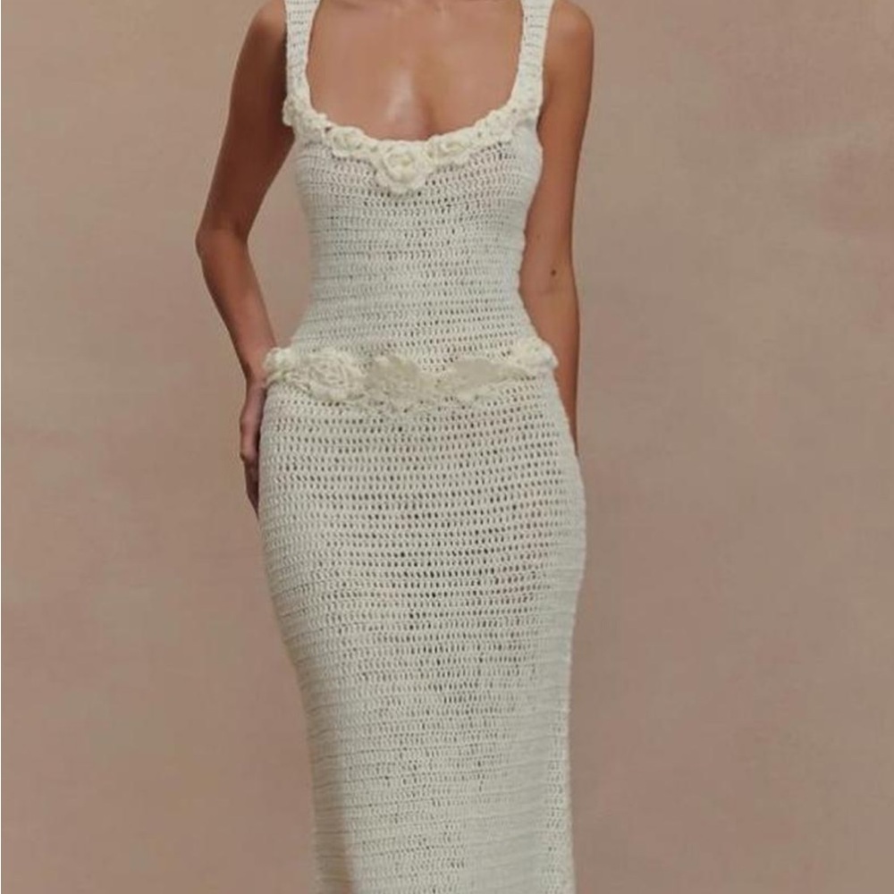 Meshki Cream Knit Dress